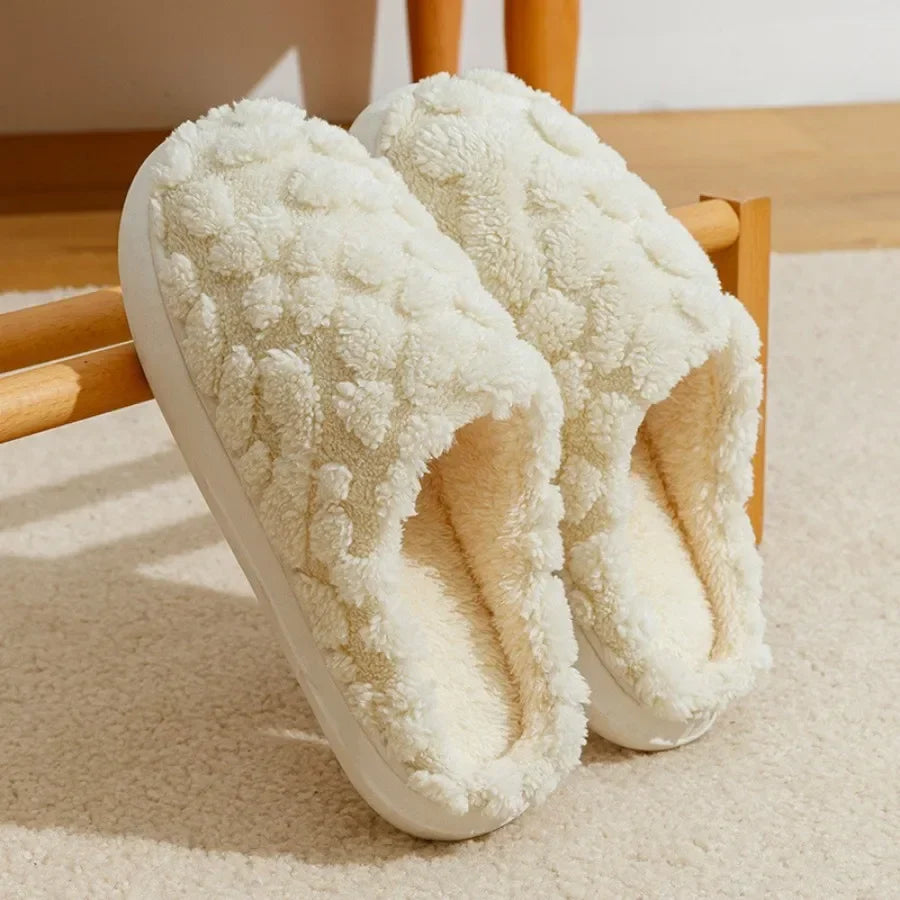 Fluffy Plush Slippers Non-Slip House Shoes for Men and Women