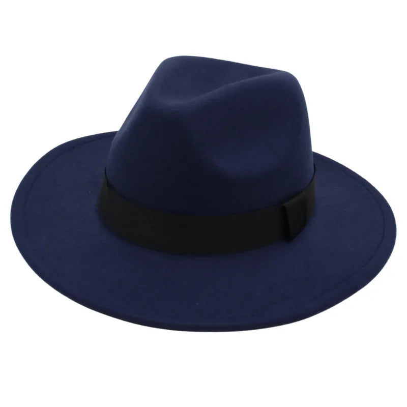 Wide Brim Wool Fedora Hat – Unisex Jazz Panama Hat