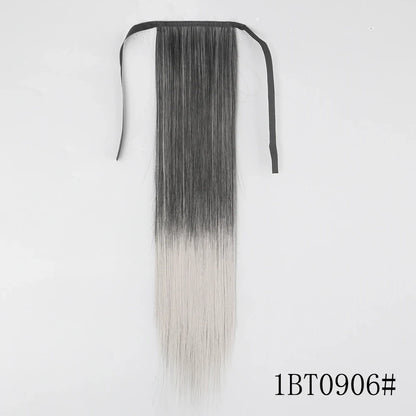Wrap Around Ponytail Extension – Long Straight Synthetic Clip-In