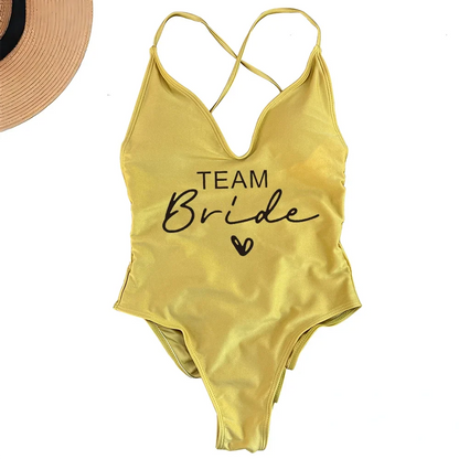 Team Bride One-Piece Swimsuit – Padded Bachelorette Bathing Suit