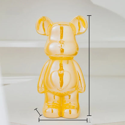 Bear Brick Ceramic Statue – Holographic Iridescent Bear Figurine Decor
