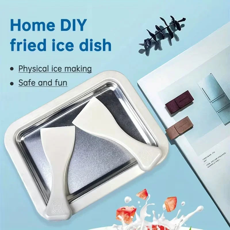 Rolled Ice Cream Maker – Portable DIY Cold Plate with Spatulas