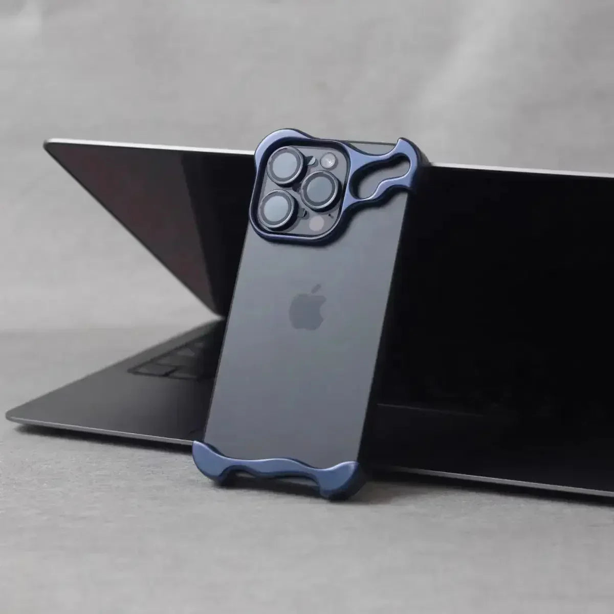 Metal Bumper iPhone Case with Lens Protector – Irregular Frame Design