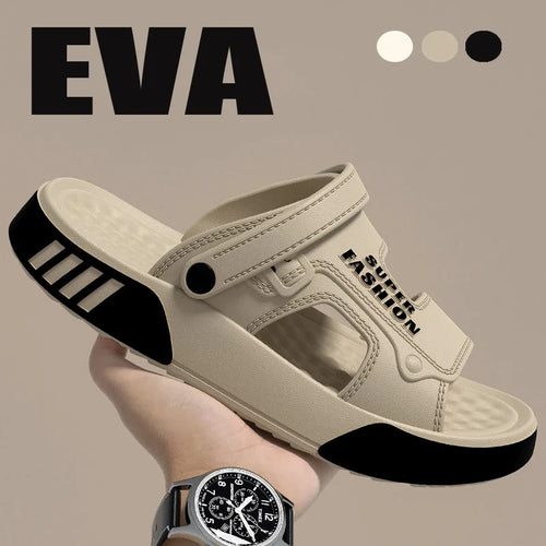 Men's Platform Slide Sandals – Thick Sole EVA Slippers for Indoor & Outdoor