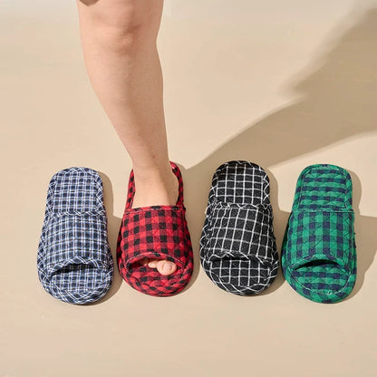 Women's Indoor Slippers – Soft Fabric Anti-Slip House Shoes