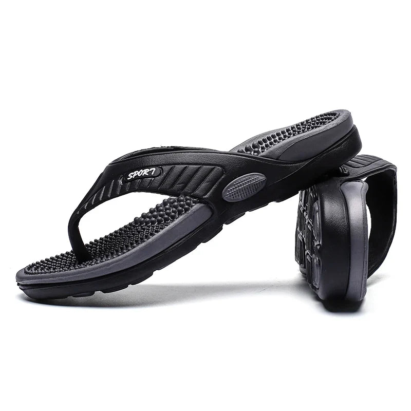 Massage Flip Flops for Men – Acupressure Beach Sandals, Plus Size EU 40-46