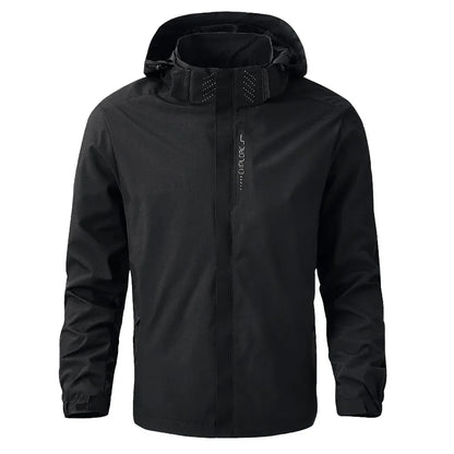 Men's Waterproof Hooded Jacket – Lightweight Windproof Outdoor Raincoat