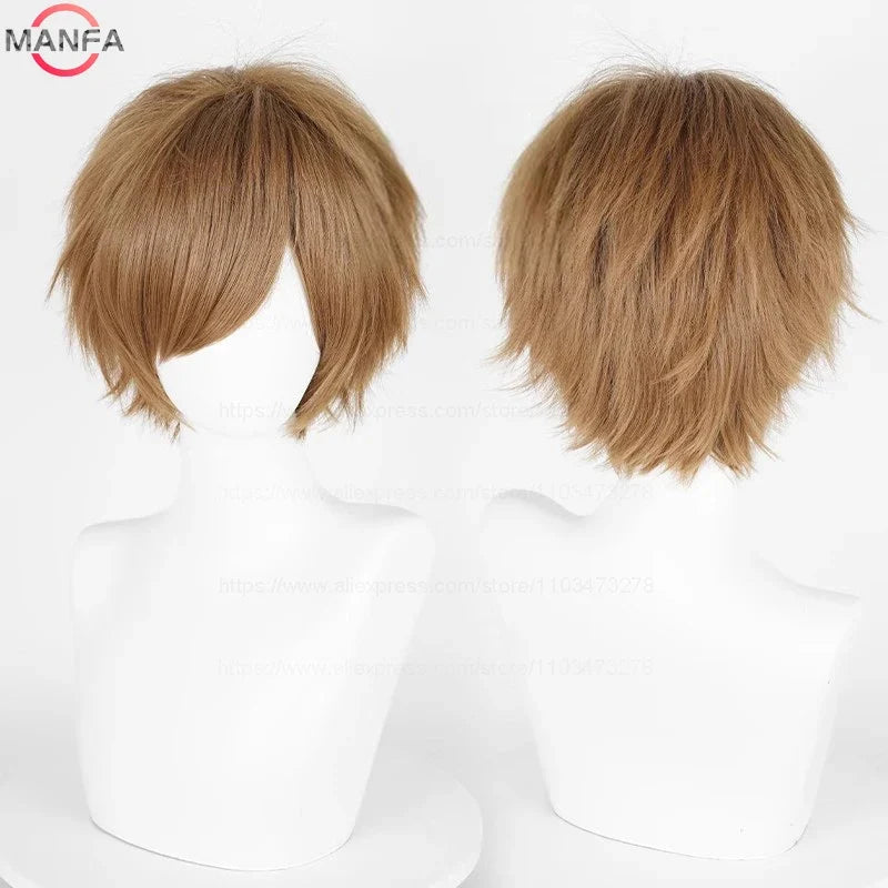 Short Straight Anime Cosplay Wig – 30cm, Multiple Colors for Men & Women