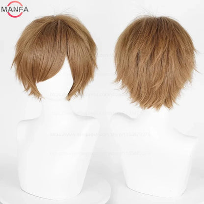 Short Straight Anime Cosplay Wig – 30cm, Multiple Colors for Men & Women
