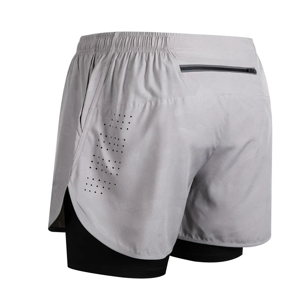 Men's Reflective Running Shorts – 2-in-1 Quick Dry Training Shorts