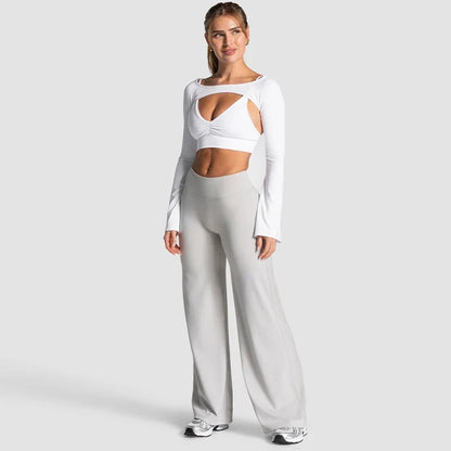 Scrunch Butt Wide Leg Pants - Women's Yoga & Gym Leggings