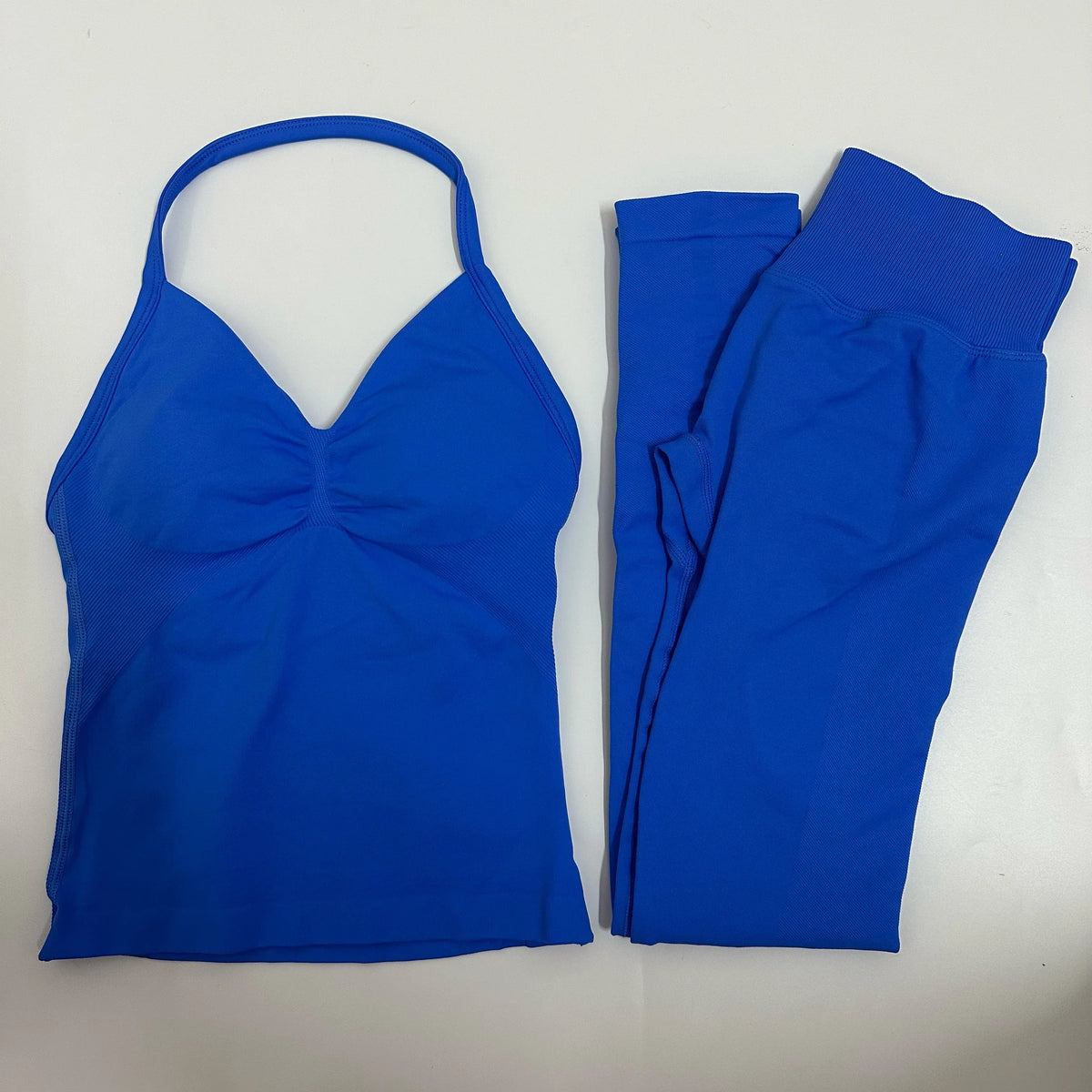 Women's 2-Piece Yoga Set – Backless Tank Top & Scrunch Leggings