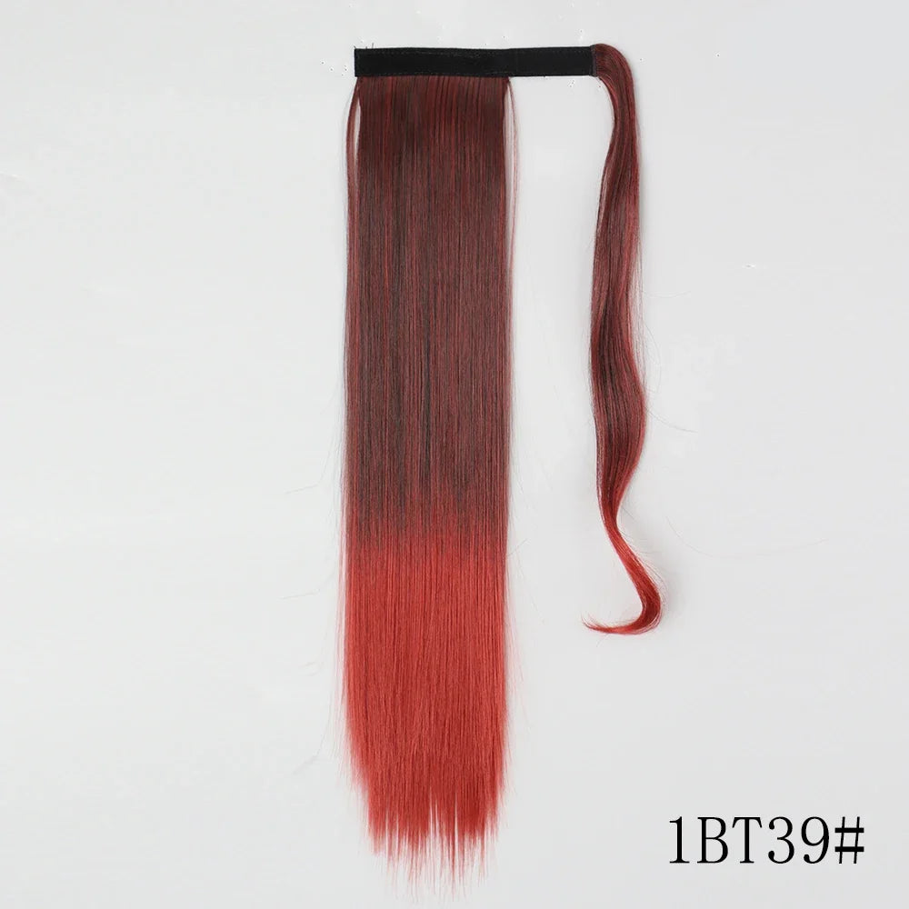 Wrap Around Ponytail Extension – Long Straight Synthetic Clip-In