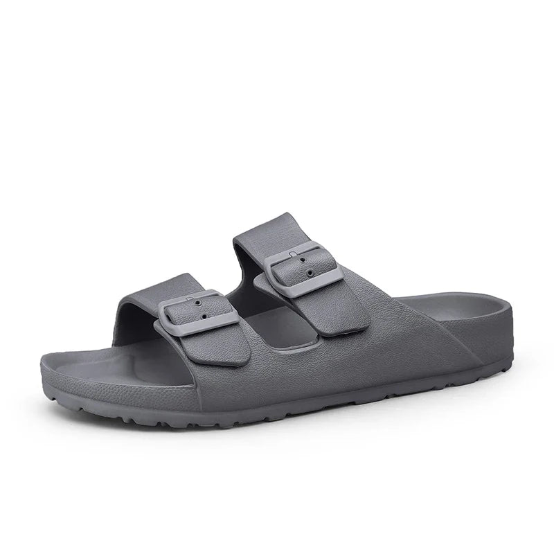 Men's EVA Double-Buckle Slide Sandals – Lightweight Anti-Slip