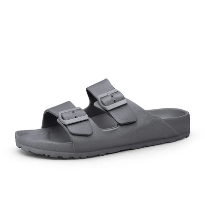 Men's EVA Double-Buckle Slide Sandals – Lightweight Anti-Slip