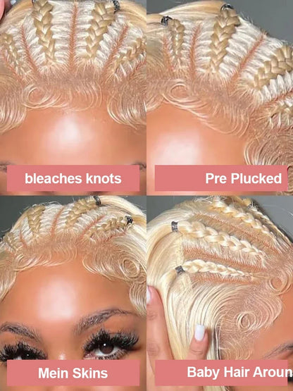 613 Honey Blonde Body Wave Lace Front Wig – 13x6 HD Lace Human Hair