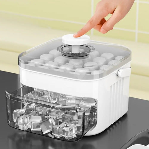 50-Cube Ice Cube Tray with Press-Release Cap & Storage Box