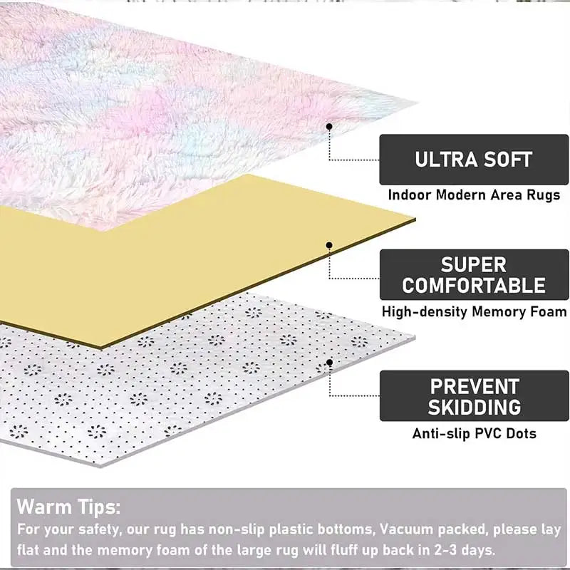 Soft Fluffy Shag Rug – Plush Area Carpet for Bedroom & Living Room