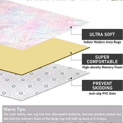 Soft Fluffy Area Rug – Plush Shag Carpet for Bedroom & Living Room
