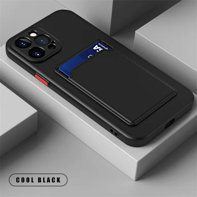 Silicone Wallet iPhone Case with Card Holder Slot