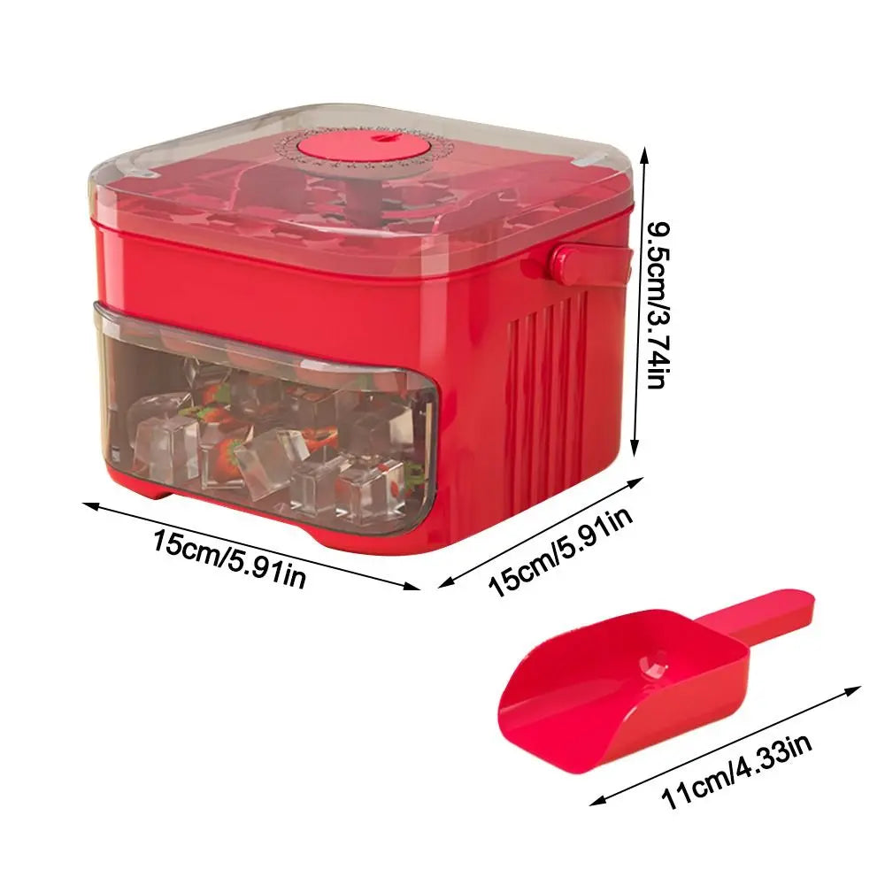 50-Cube Ice Cube Tray with Press-Release Cap & Storage Box