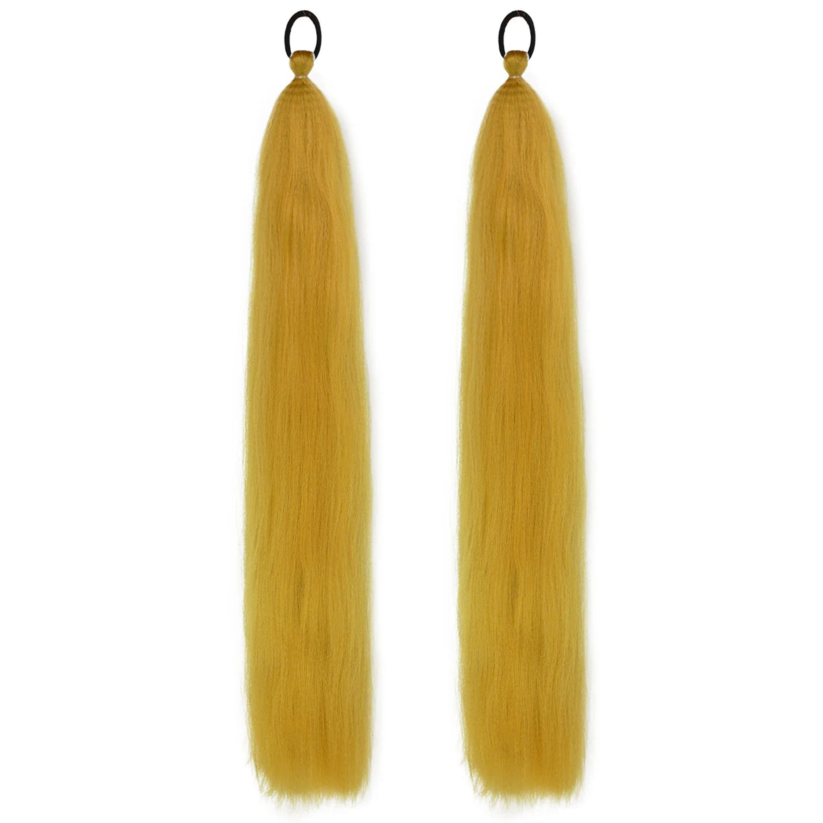 Synthetic Ponytail Extension 2-Piece Set – Long Straight with Rubber Band