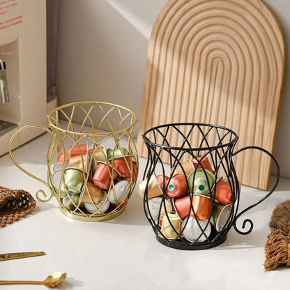 Coffee Pod Holder Wire Basket – Large Capacity Capsule Storage