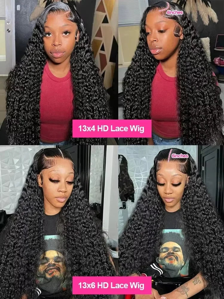 Deep Wave Lace Front Wig Human Hair 13x6 13x4 HD Lace Pre-Plucked