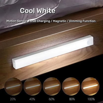 Motion Sensor LED Cabinet Light USB Rechargeable Magnetic Wireless 3 Color Modes