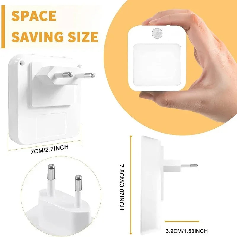 Motion Sensor Plug-In Night Light – Dimmable LED, EU/US Plug
