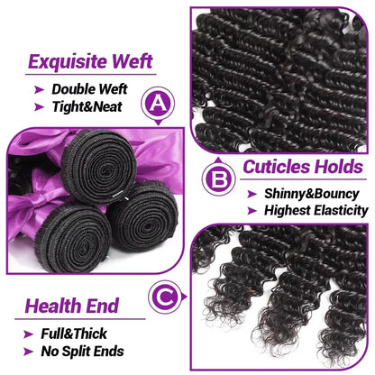 Deep Wave Human Hair Bundles – Virgin Burmese Remy Hair