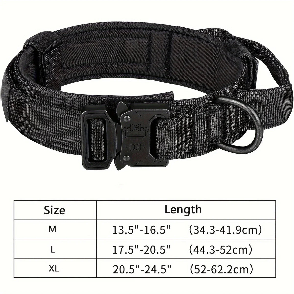 Tactical Dog Collar – Adjustable Military Training Nylon Collar with Metal Buckle