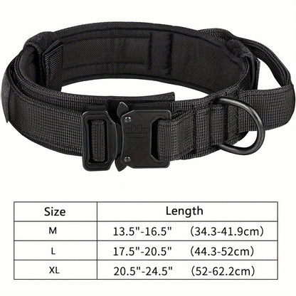 Tactical Dog Collar – Adjustable Military Training Nylon Collar with Metal Buckle
