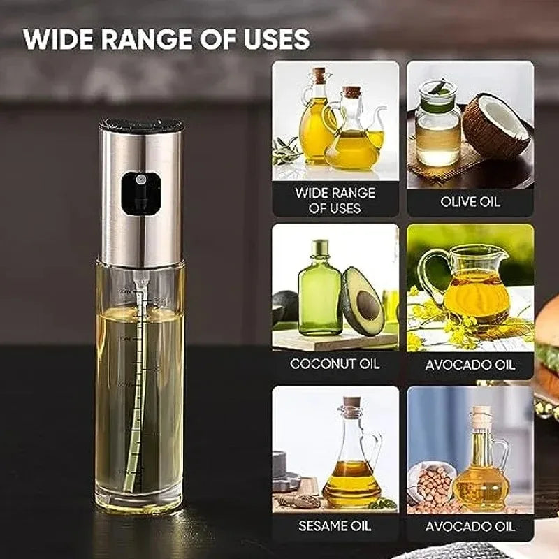 Glass Oil Spray Bottle – 100ml Kitchen Olive Oil Mister for Cooking & BBQ