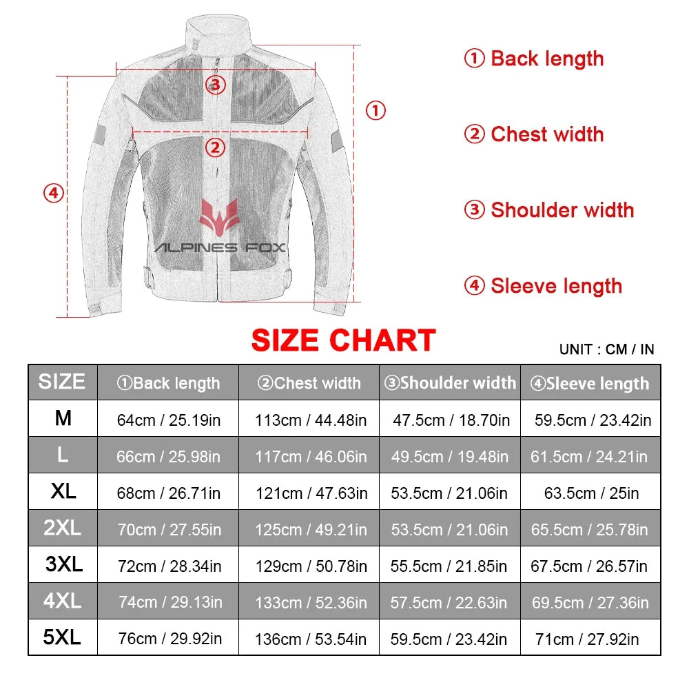 Vemar Men's Motorcycle Jacket – Mesh Motocross Protective Riding Coat
