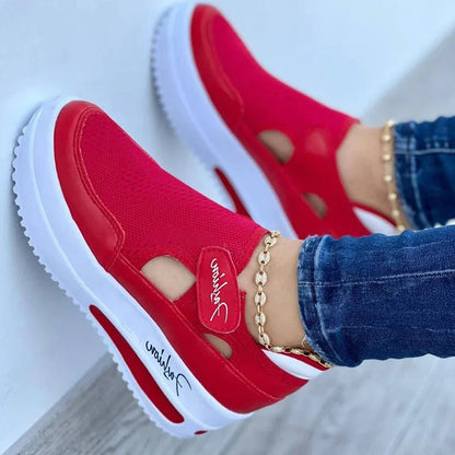 Women's Platform Sneakers Hollow Cutout Casual Shoes