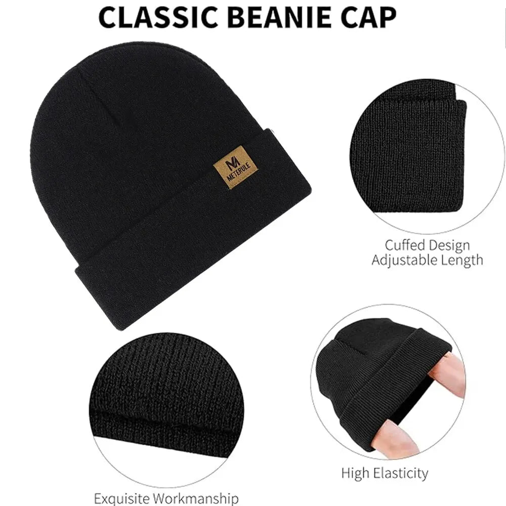 Knit Cuffed Beanie – Winter Warm Hat for Men & Women