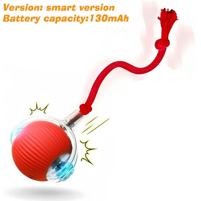 Cat Interactive Ball Toy – Auto-Rolling Rechargeable Smart Ball with Tail