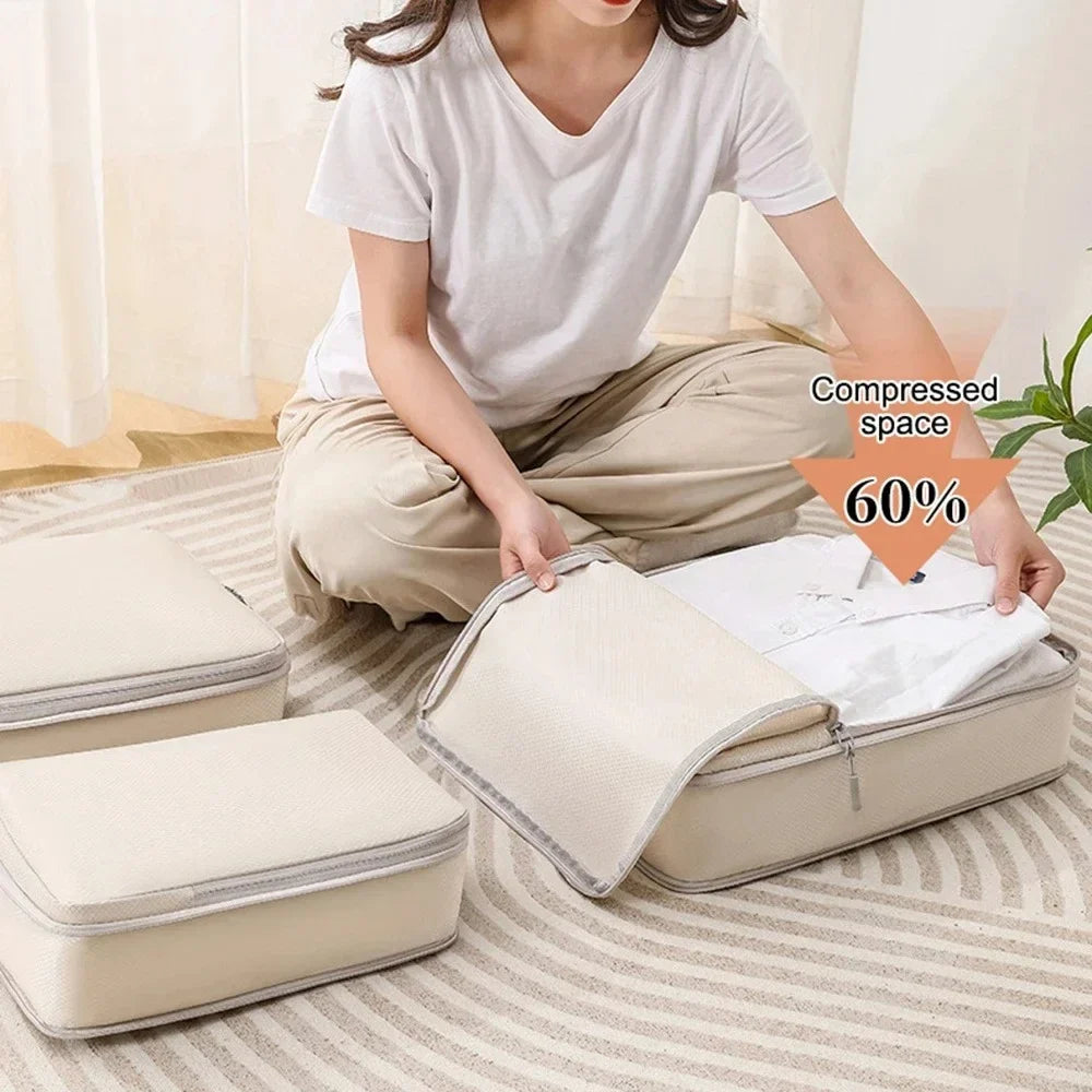 Packing Cubes Set 6-Piece – Compressible Travel Organizer Bags
