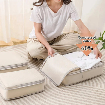 Packing Cubes Set 6-Piece – Compressible Travel Organizer Bags