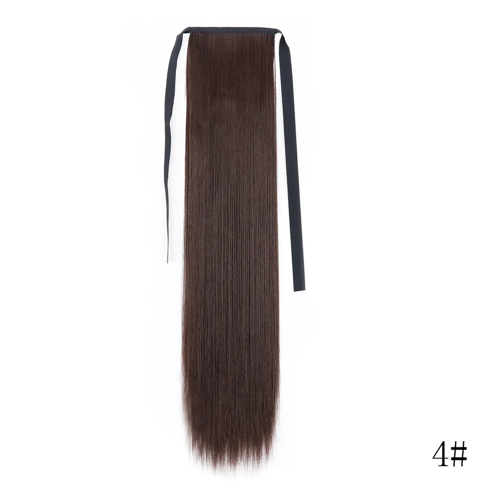 Wrap Around Ponytail Extension – Long Straight Synthetic Clip-In