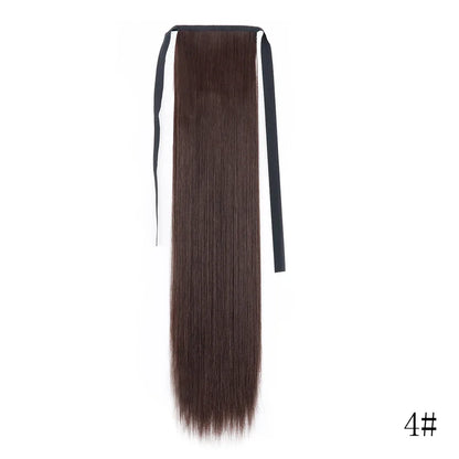 Wrap Around Ponytail Extension – Long Straight Synthetic Clip-In