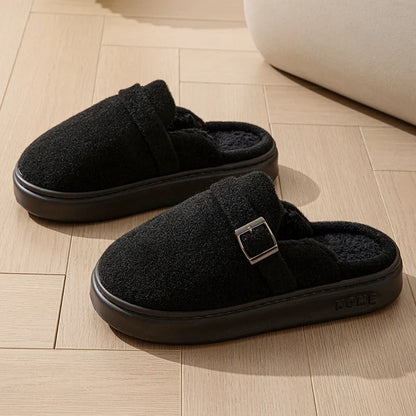 Platform Fuzzy Slippers Women Indoor Plush House Shoes