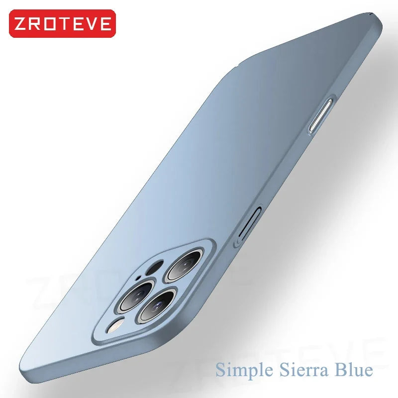 ZROTEVE Slim Matte Hard PC Case for iPhone 17 16 15 14 13 12 Series – Ultra-Thin Frosted Cover