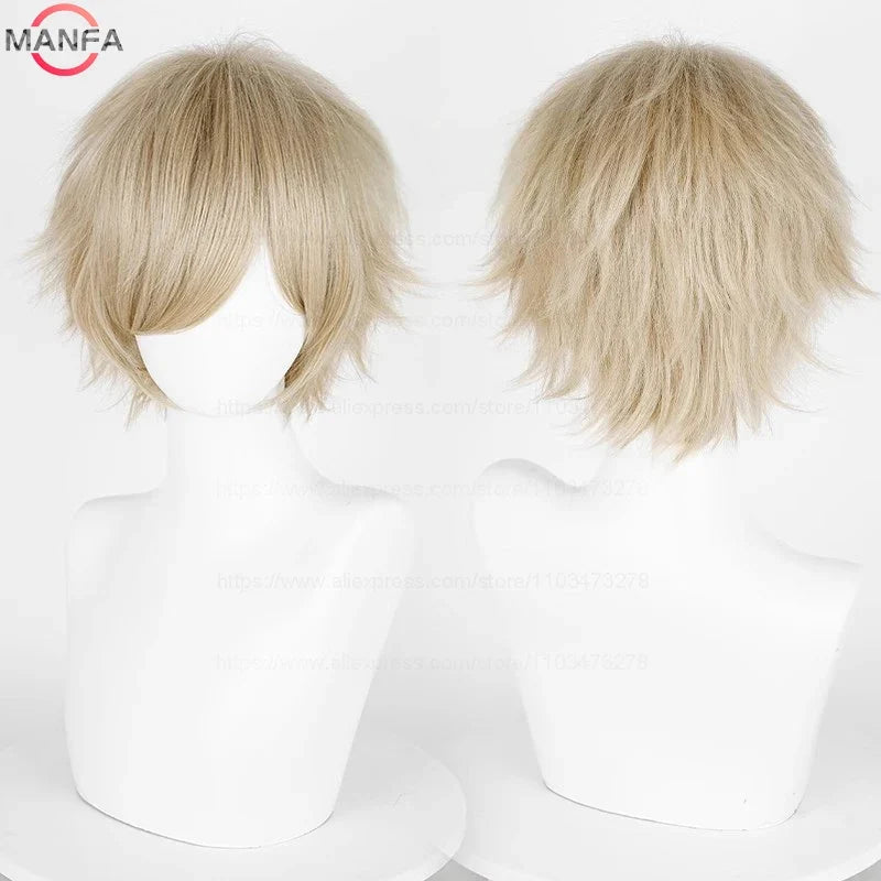 Short Straight Anime Cosplay Wig – 30cm, Multiple Colors for Men & Women
