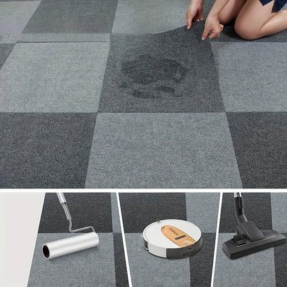 Self-Adhesive Carpet Tiles 11.8x11.8in – Peel & Stick Floor Mat Squares