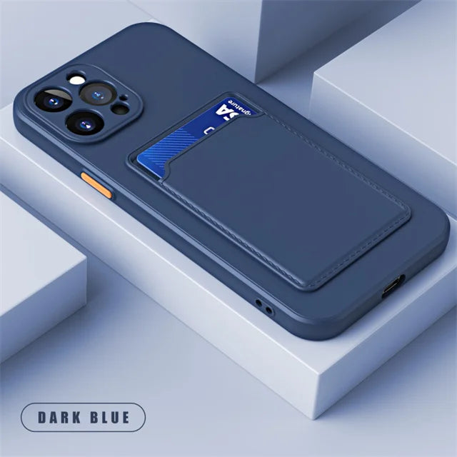 Silicone Wallet iPhone Case with Card Holder Slot