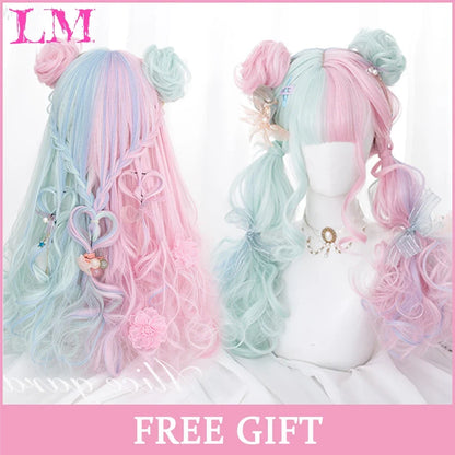 Cosplay Wig with Bangs – Long Straight Synthetic Hair 24 Inch