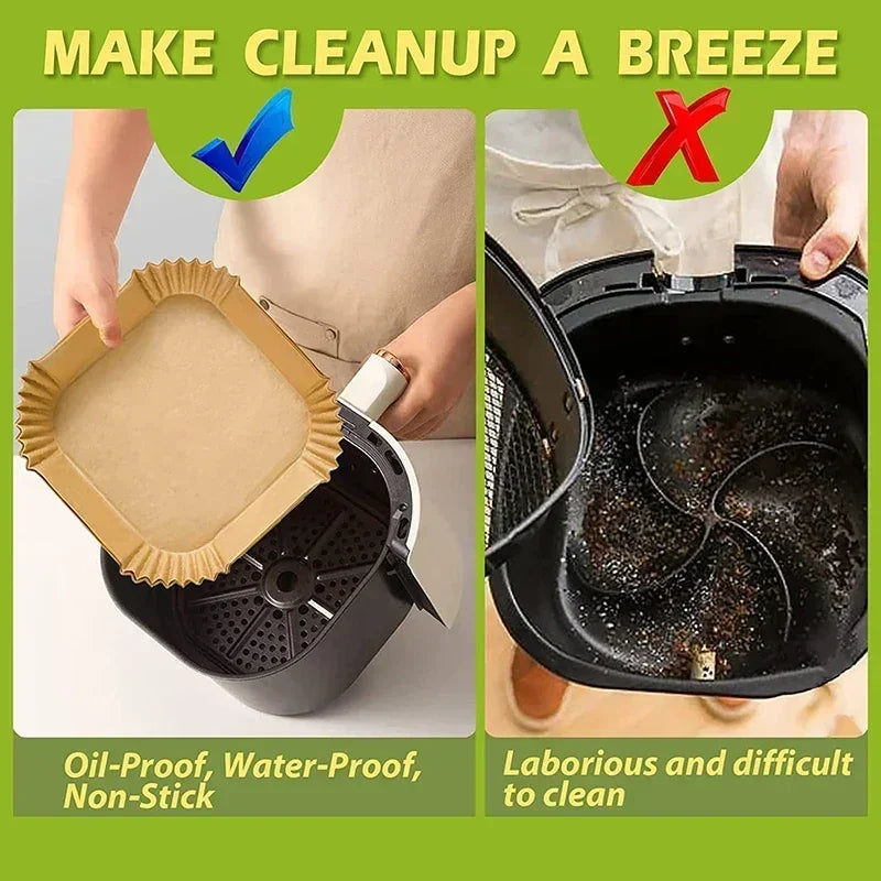 Air Fryer Disposable Parchment Paper Liners – Non-Stick Baking Mats