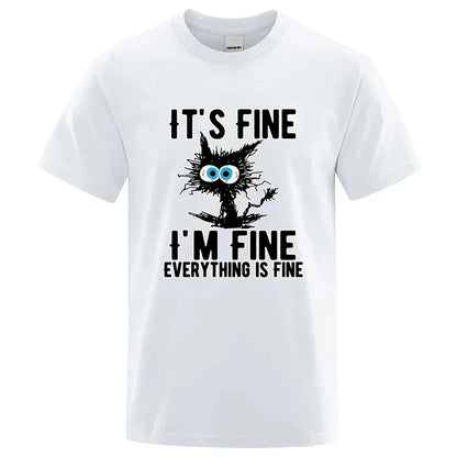 Funny Cool Cat Graphic T Shirt Casual Short Sleeve Tee